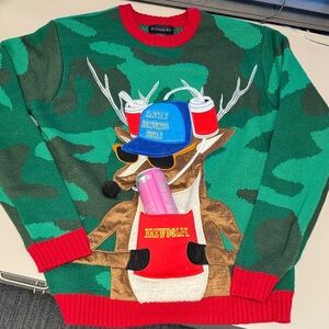 Ugly Christmas Sweater With Beer Pocket Size Medium